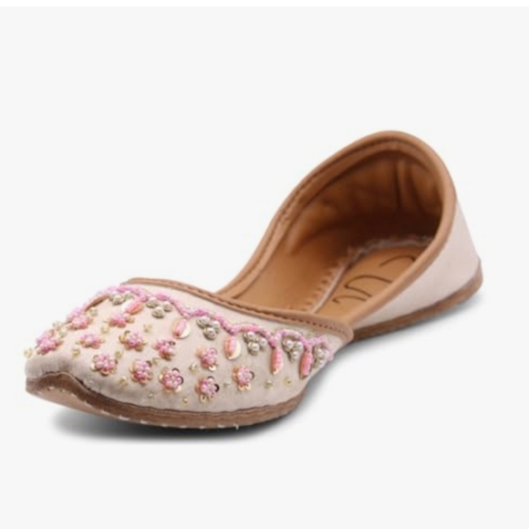 Women's Slip On Traditional Handmade Khussa Bridal Mojari Punjabi Jutti Ballet - Picture 2 of 16